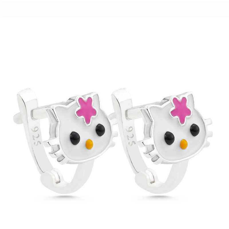 Cat Children's Silver Earrings