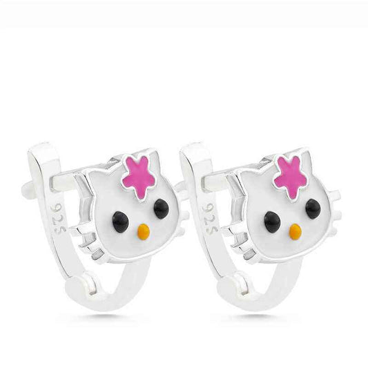 Cat Children's Silver Earrings