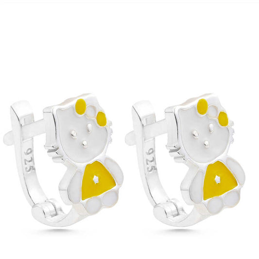 Cat Children's Silver Earrings