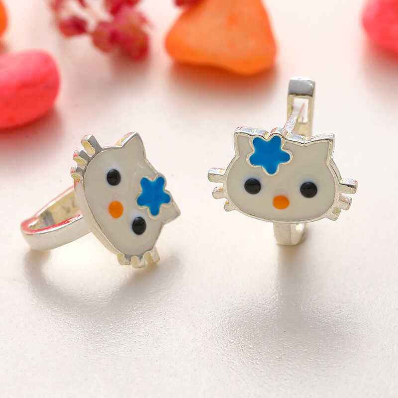 Cat Children's Silver Earrings