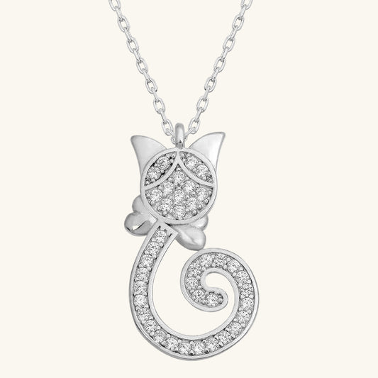 Cat Women's Silver Necklace