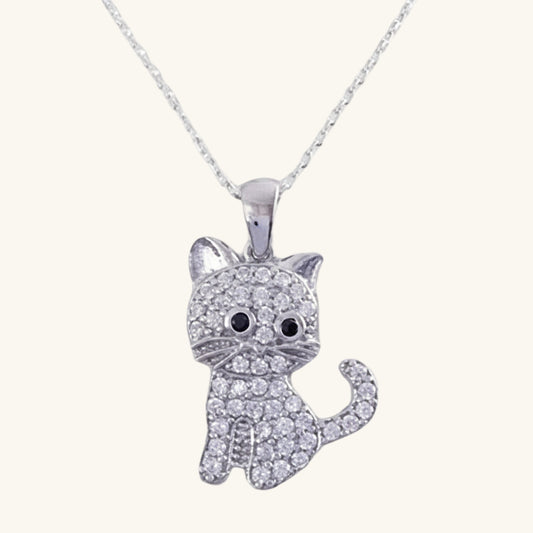Cat Women's Silver Necklace
