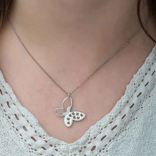 Butterfly Women's Silver Necklace