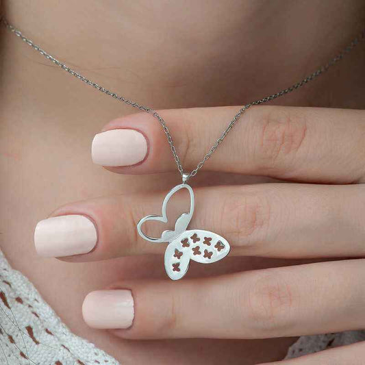 Butterfly Women's Silver Necklace