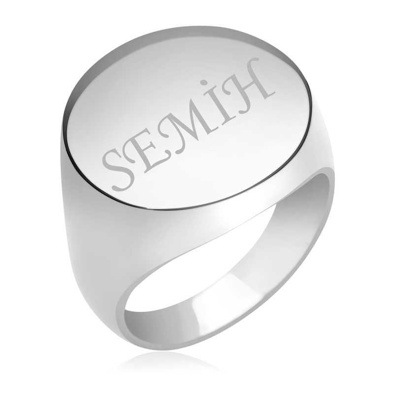 Bague en argent pour homme avec initiale personnalisée