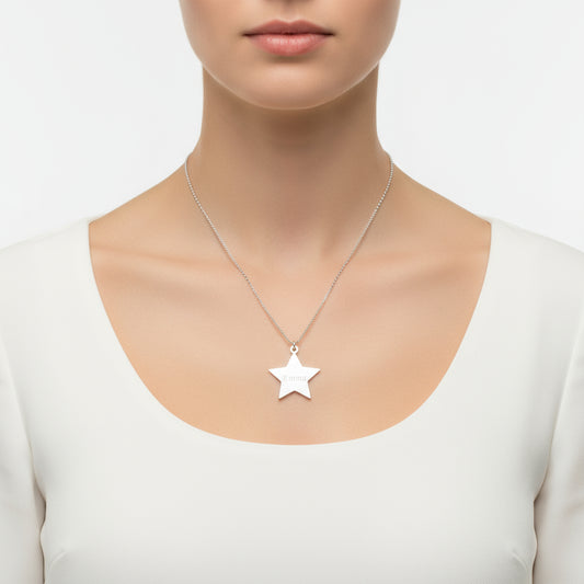 Personalized Name Star Silver Necklace