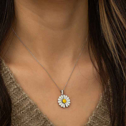 Custom Daisy Silver Pendant