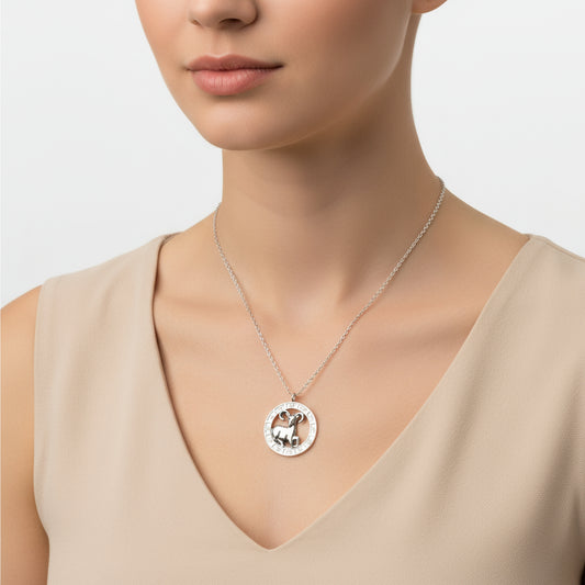 Collier en argent avec signe du zodiaque Bélier