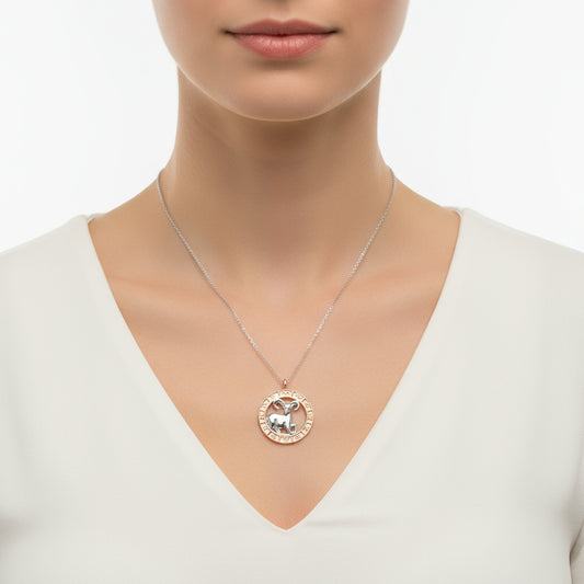 Rose Gold Plated Aries Zodiac Silver Necklace