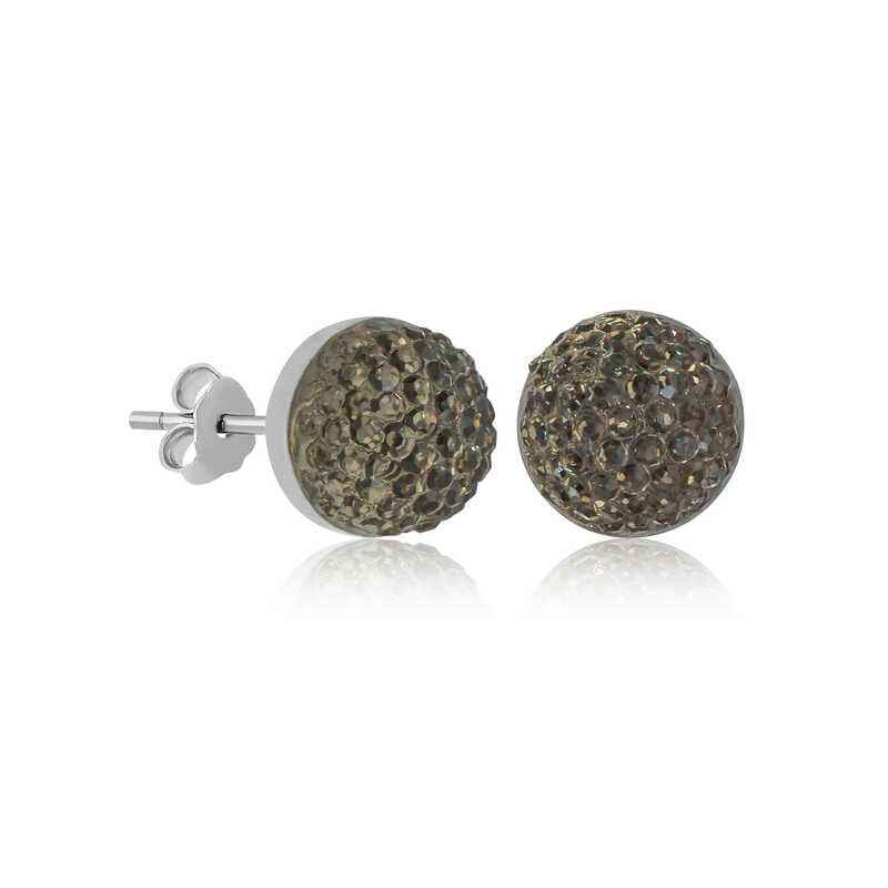 Crystal Stud Women's Silver Earrings