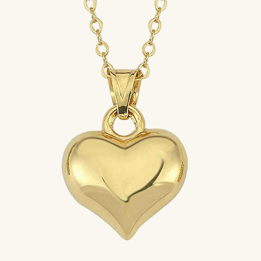 Small 3D Gold Heart Women's Silver Pendant
