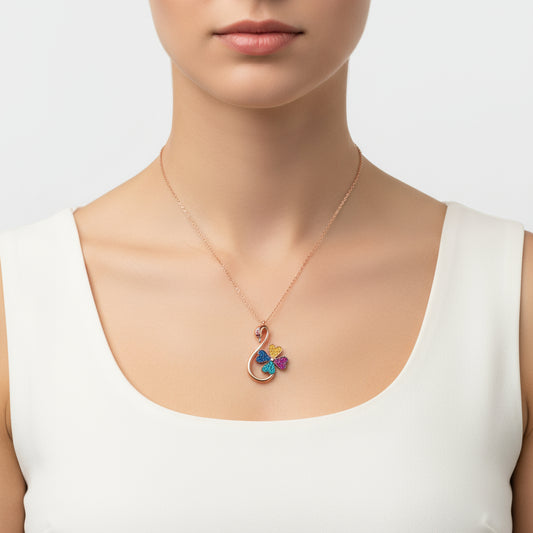 Swan Clover Women's Silver Necklace