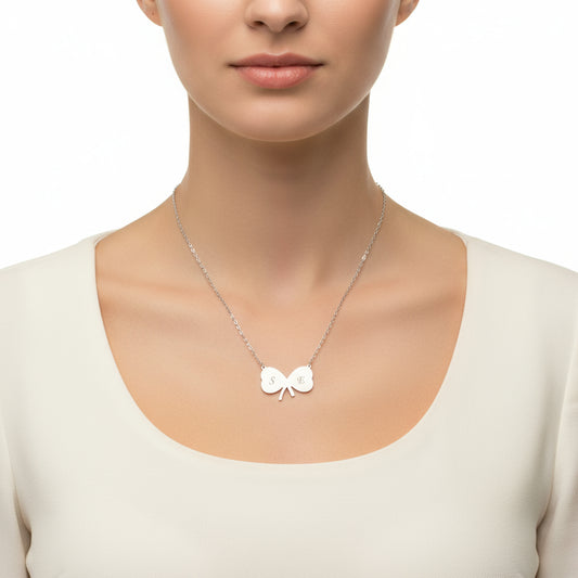 Ribbon Name Damen Silber Halskette