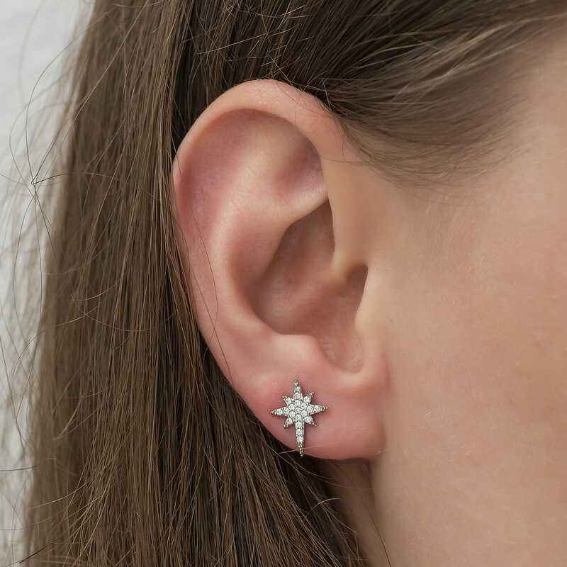 North Star Silver Earrings
