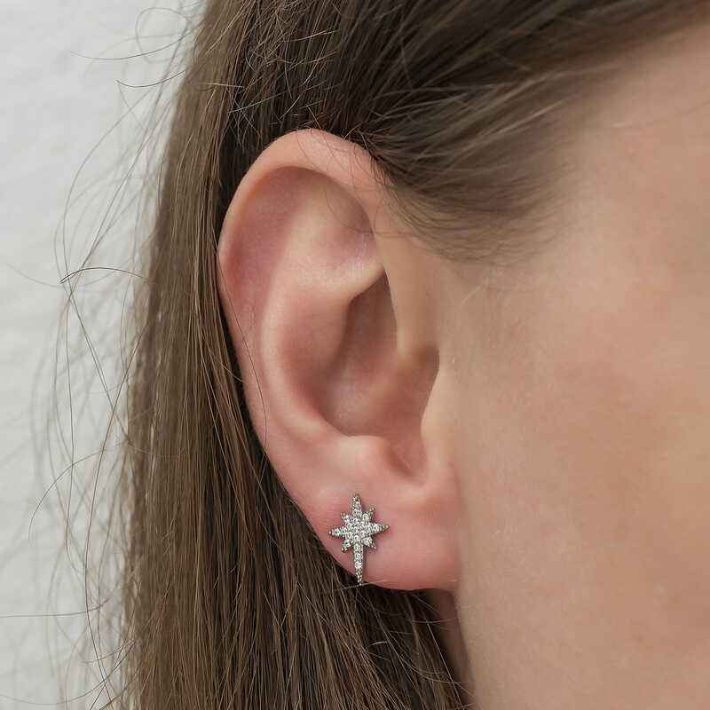 North Star Silver Earrings