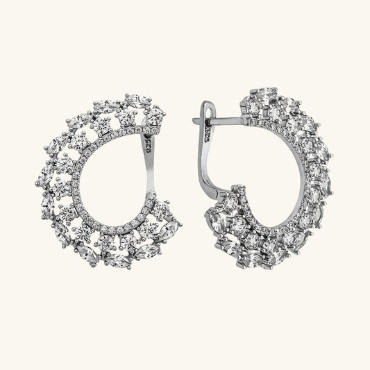 Marquise Stone Women's Silver Earrings