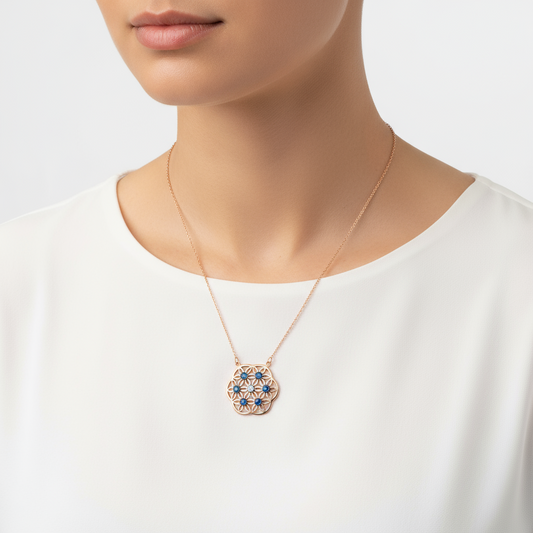 Collier en argent pour femme Fleur de Vie