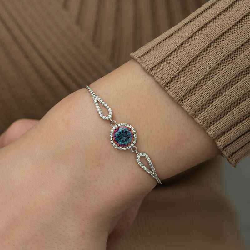 Mystic Topaz Silver Bracelet