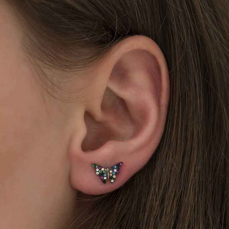 Mix Butterfly Silver Earrings