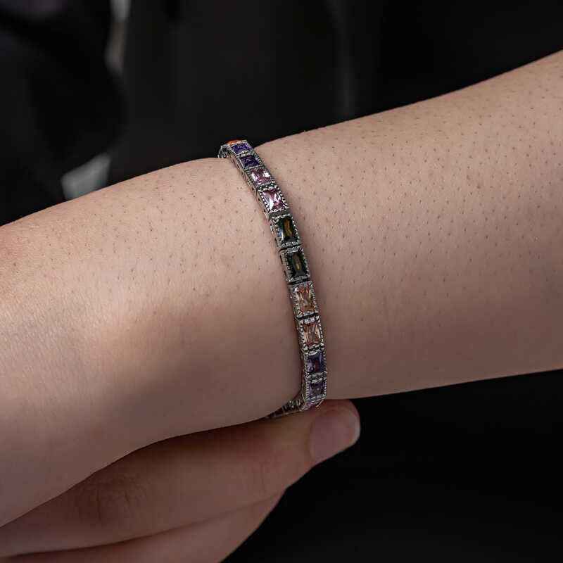 Mix Stone Waterway Women's Silver Bracelet
