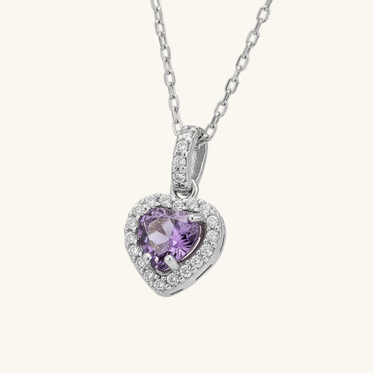 Mor Stone Heart Women's Silver Necklace