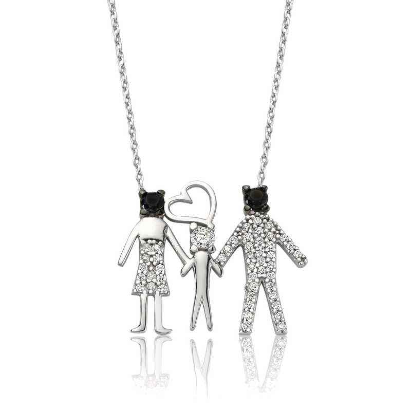 Happy Family Women's Silver Pendant