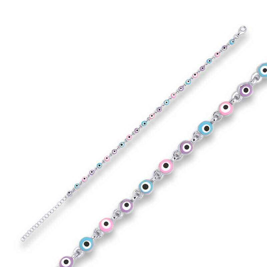 Nazar Boncuklu Silver Bracelet
