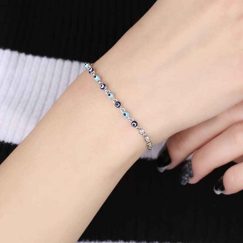 Nazar Boncuklu Silver Bracelet