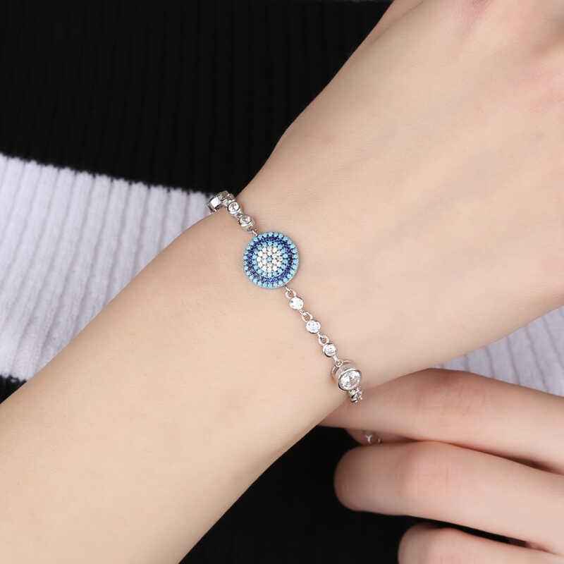 Nazar Boncuklu Silver Bracelet