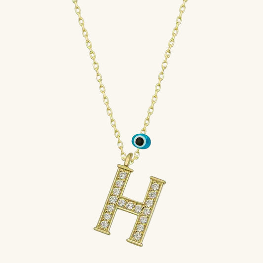 Nazar Gold H Letter Women's Silver Pendant