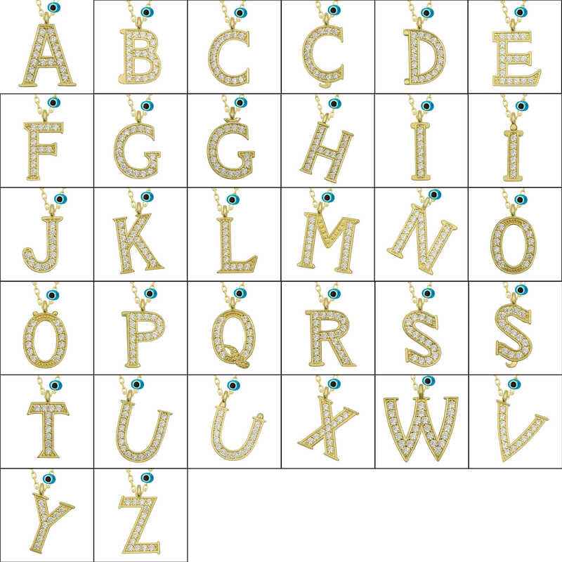 Nazar Gold Plated Ö Letter Women's Silver Necklace