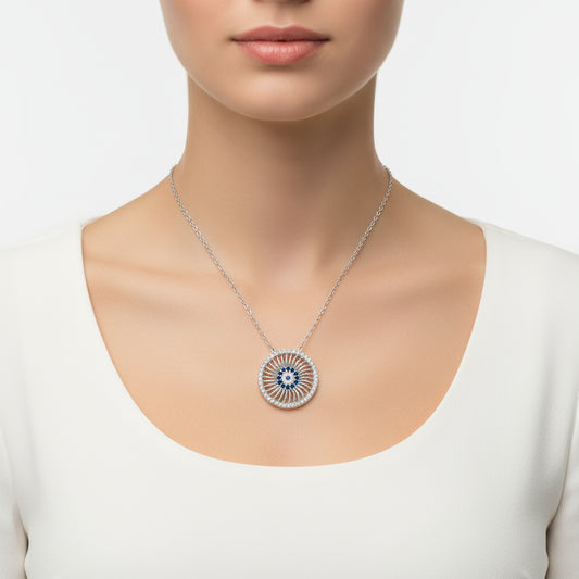 Evil Eye Damen Silber Halskette