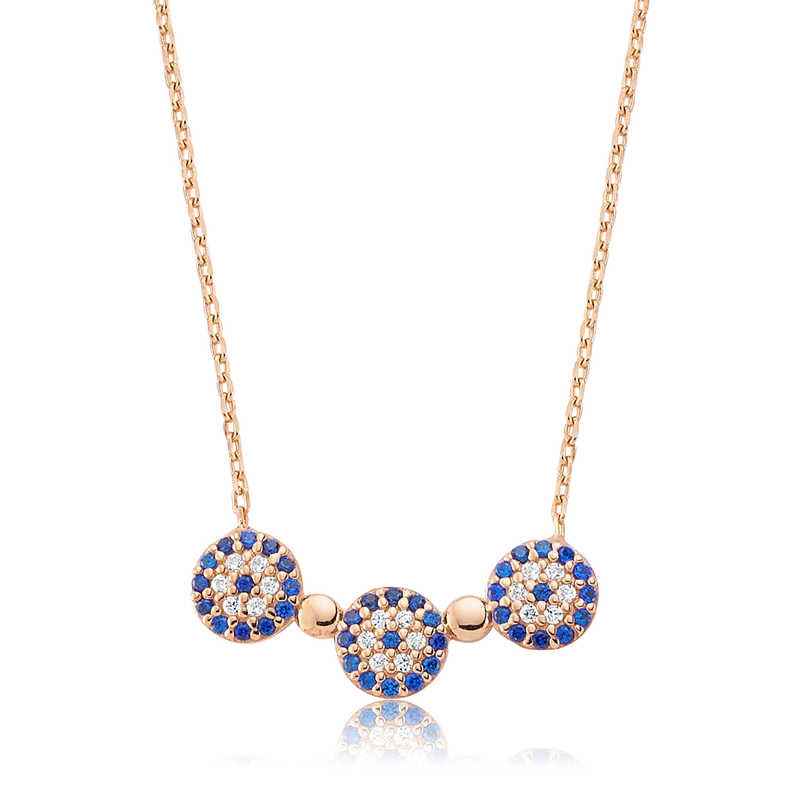 Women's Silver Evil Eye Pendant Necklace