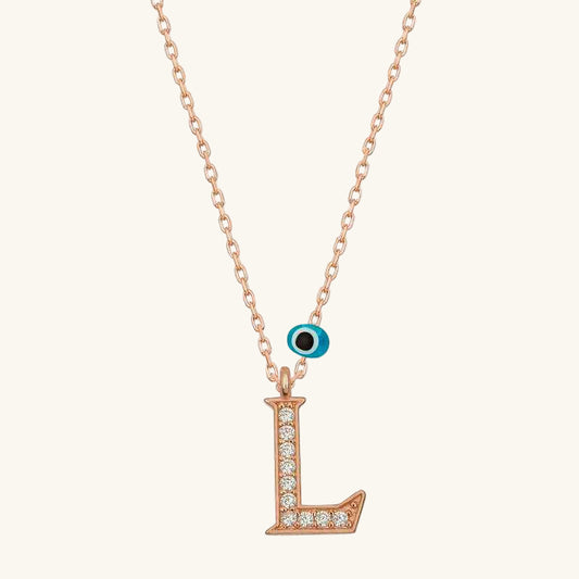 Nazar Rose L Letter Women's Silver Pendant
