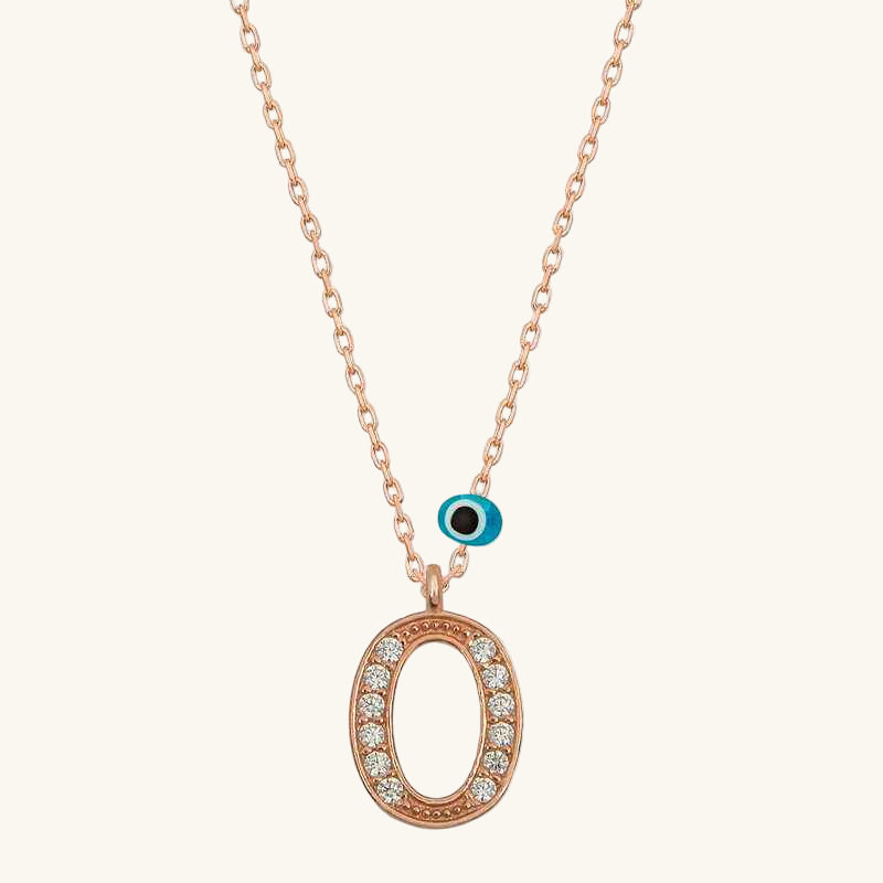 Nazar Rose O Letter Women's Silver Pendant
