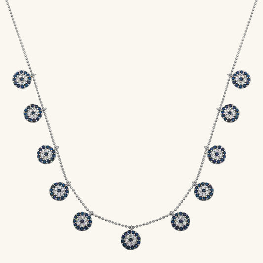 Nazar Evil Eye Luck Women's Silver Necklace