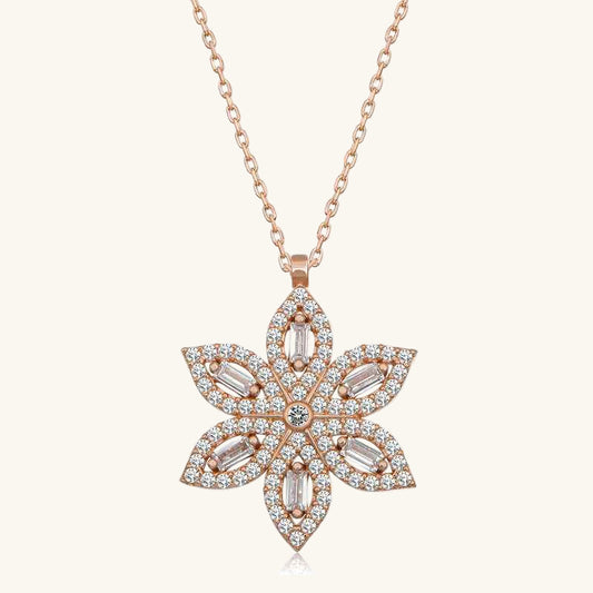 Rose Plated Daffodil Flower Women's Silver Necklace