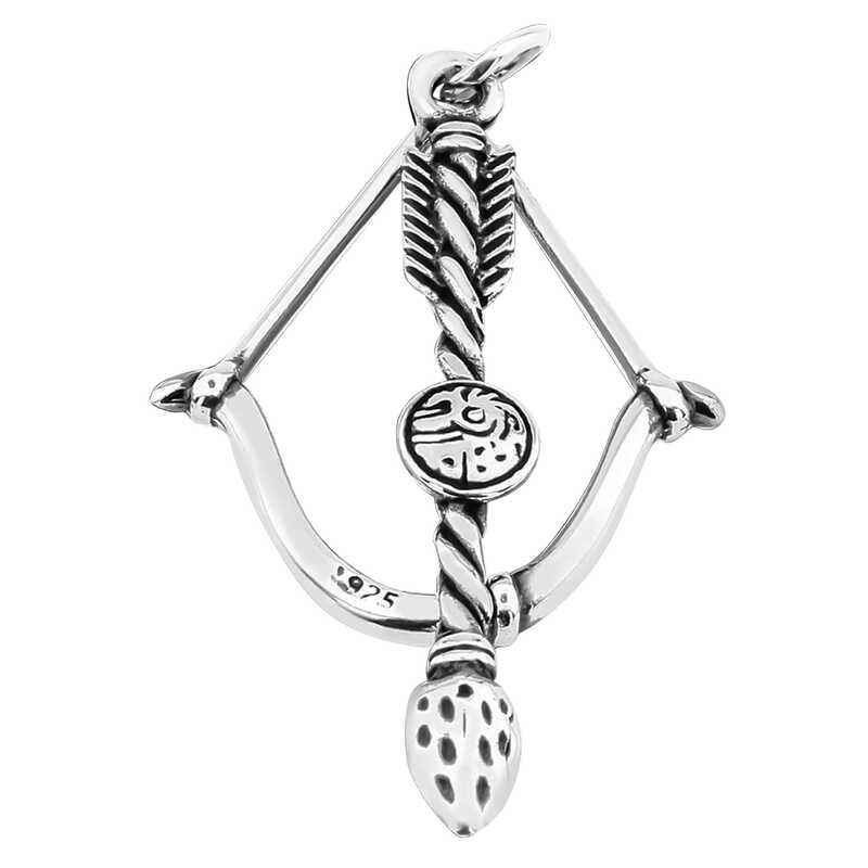 Silver Bow and Arrow Men's Pendant