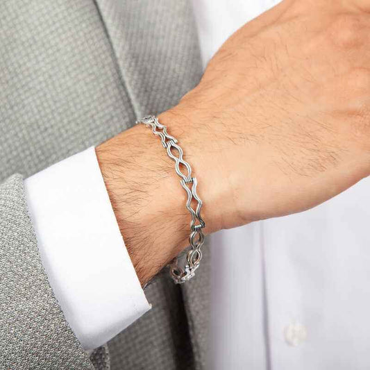 Oxidized Silver Men's Bracelet