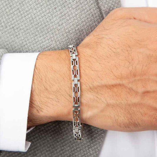 Oxidized Silver Men's Bracelet
