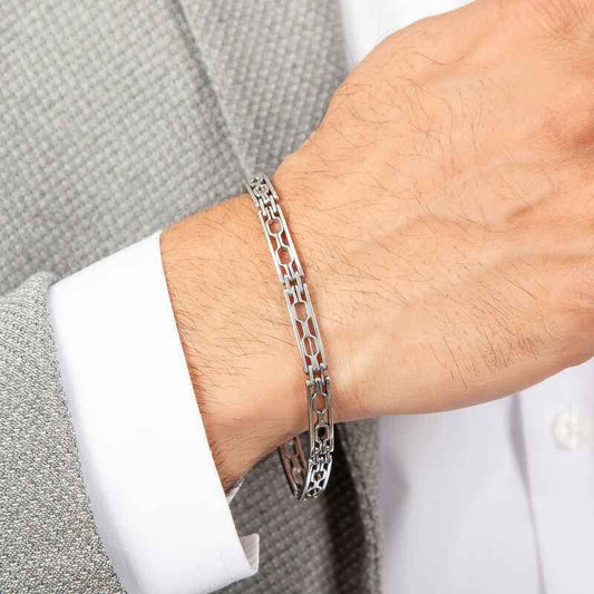 Oxidized Silver Men's Bracelet