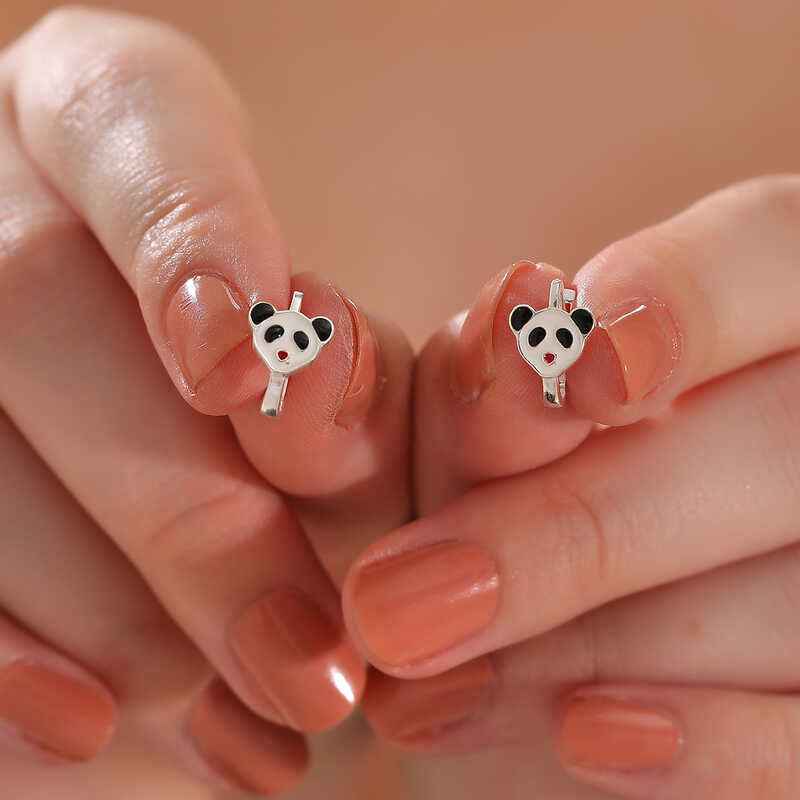 Panda Children's Silver Earrings