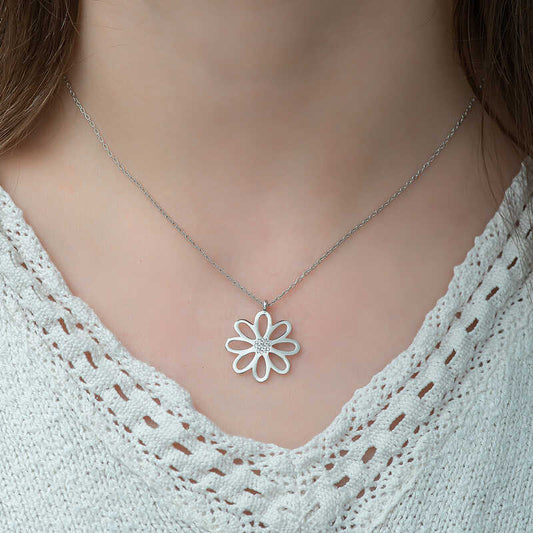 Flower Women's Silver Necklace