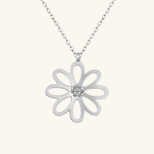 Blume Damen Silber Halskette
