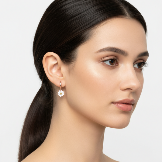 Gänseblümchen-Silberohrringe