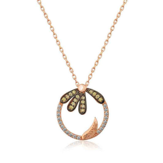 Daisy "Loves" Rose Gold Plated Silver Necklace
