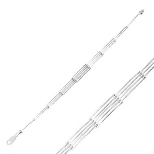 Men's Segmented Silver Bracelet