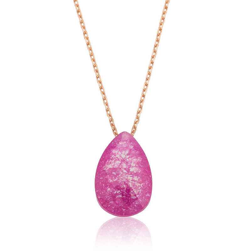 Pink Drop Sugar Silver Pendant