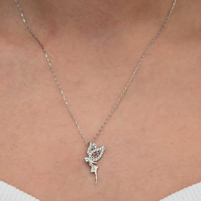 Fairy Girl Women's Silver Necklace