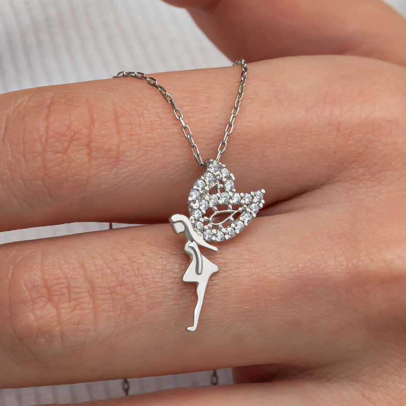 Fairy Girl Women's Silver Necklace